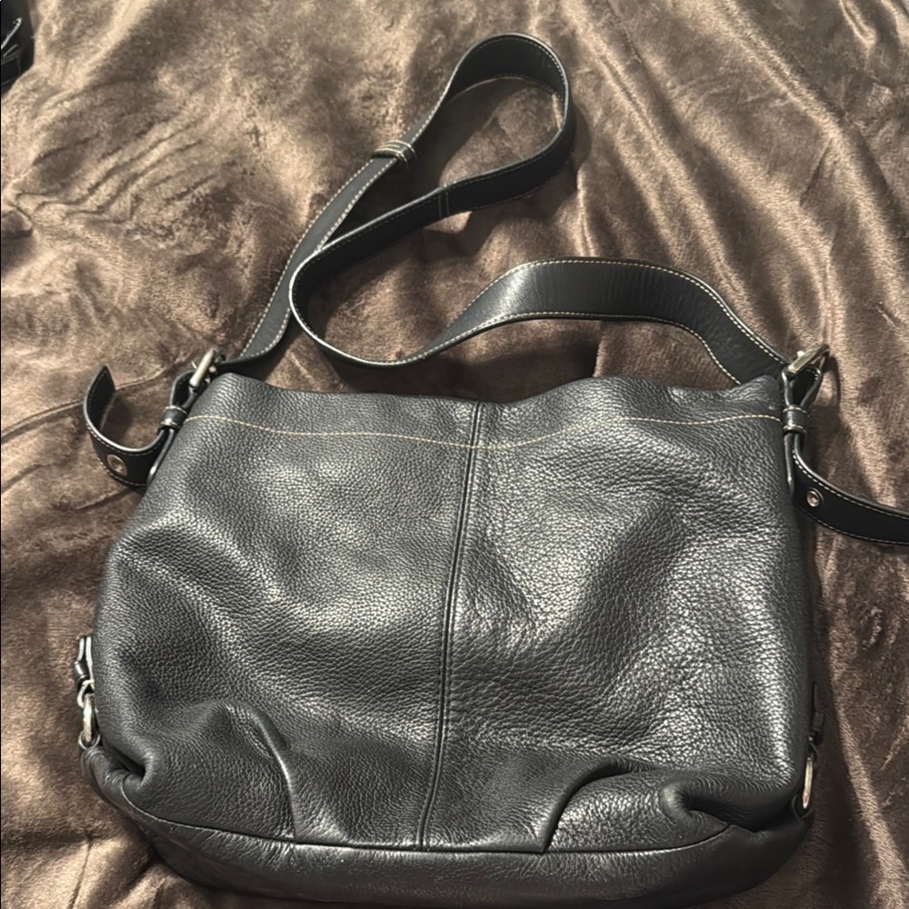 Coach Black Leather Shoulder Bag